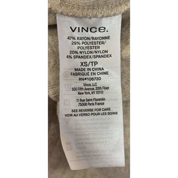 Vince Rib Scoop Neck Long Sleeve Midi Sweater Dress in Heather Cream NWT Size XS - Picture 7 of 7